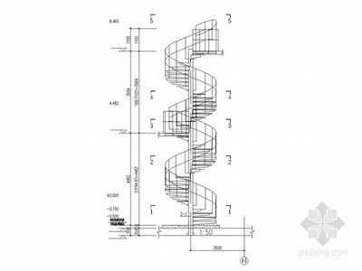 螺旋樓梯立面圖（螺旋樓梯立面圖的資源） 鋼結構框架施工 第3張